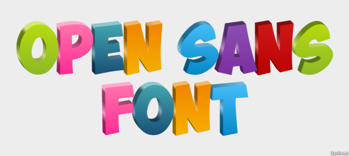 Open Sans Font Text Effect