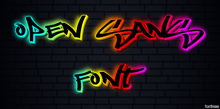 Open Sans Font Text Effect