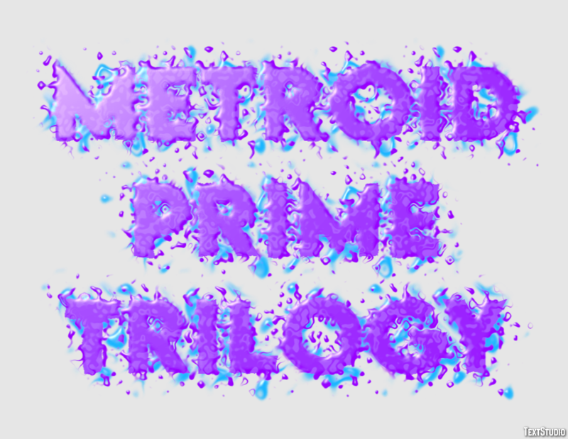 Metroid Prime Trilogy Efeito de texto