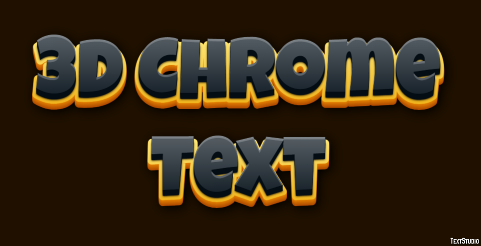 3d Chrome Text Effet de Texte