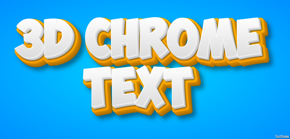 3d Chrome Text Effet de Texte