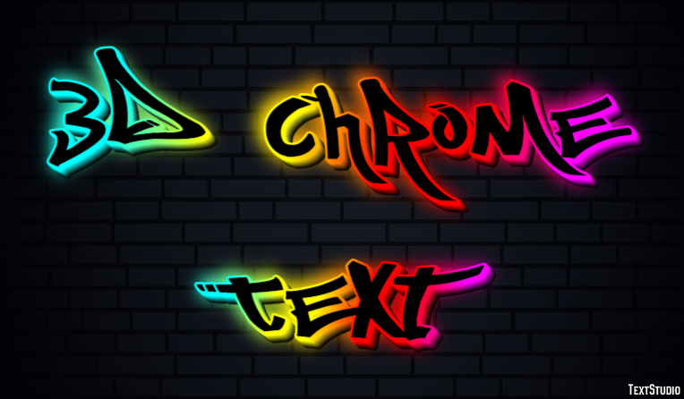 3d Chrome Text Text Effect