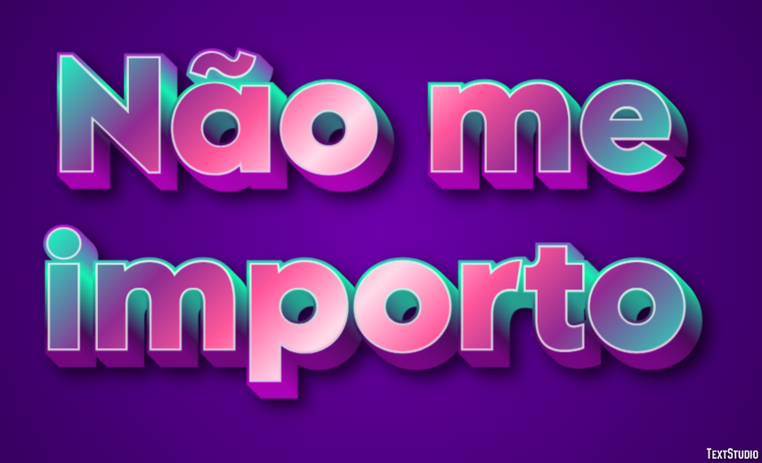 Não me importo Efeito de texto