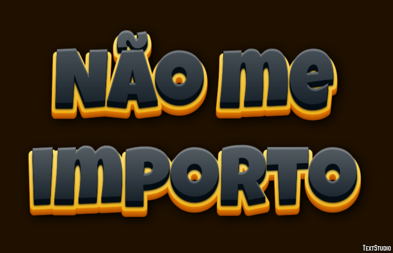 Não me importo Efeito de texto