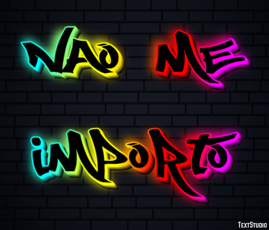 Não me importo Efecto de Texto