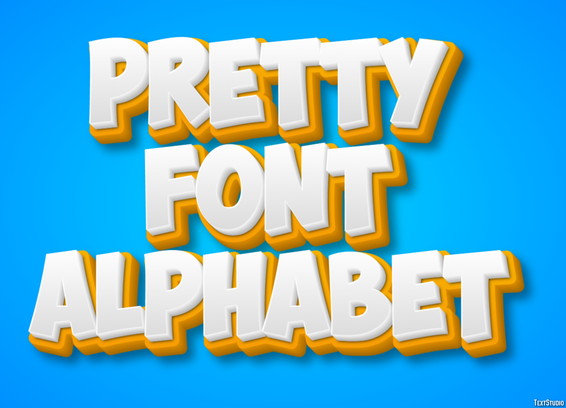 Pretty Font Alphabet Efecto de Texto