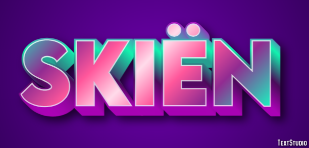 Skiën Text effect