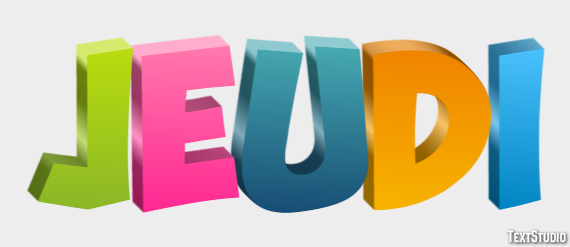 Jeudi Текстовый эффект