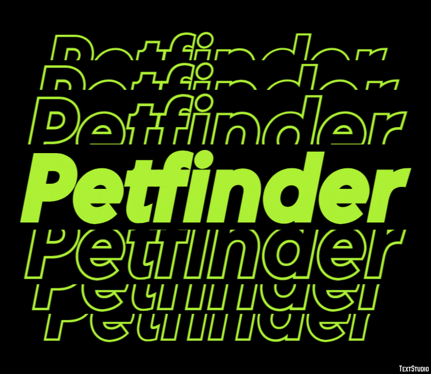 Petfinder Efeito de texto