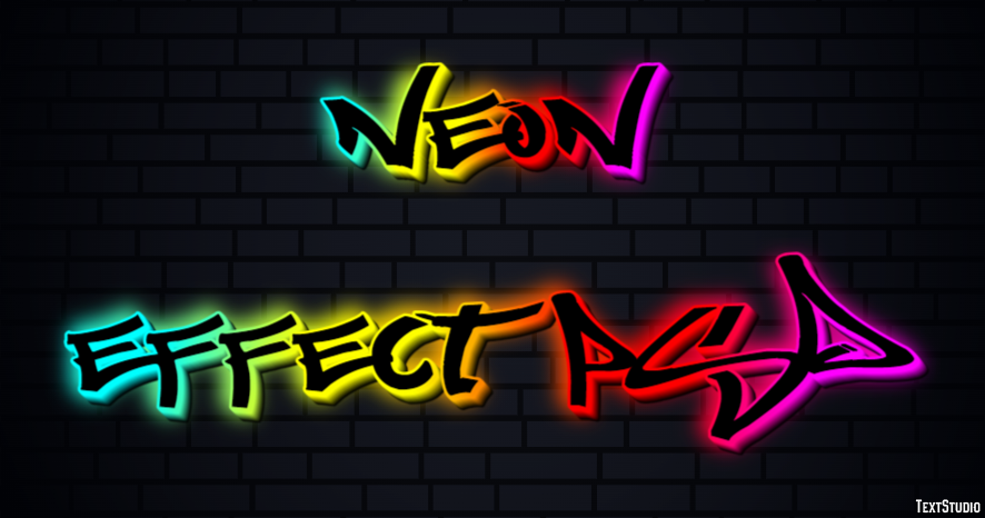 Neon Effect Psd Эффект текста