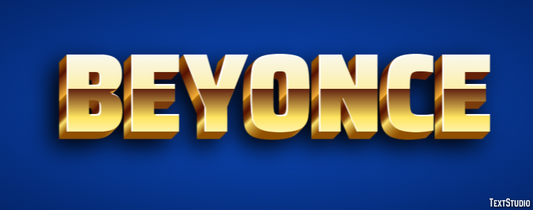 Beyonce | 3D Color Dorado | Generador de Efectos de Texto