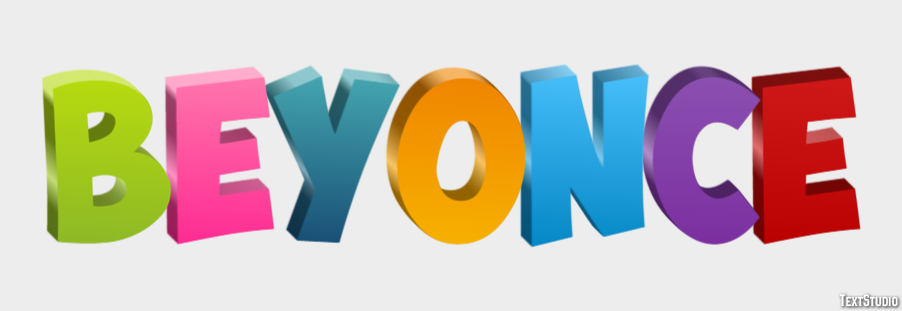 Beyonce | Multi-color For The New Year | Text Effect Generator
