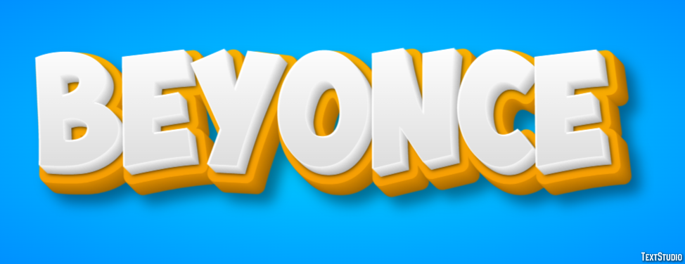 Beyonce | Yellow White 3D | Text Effect Generator