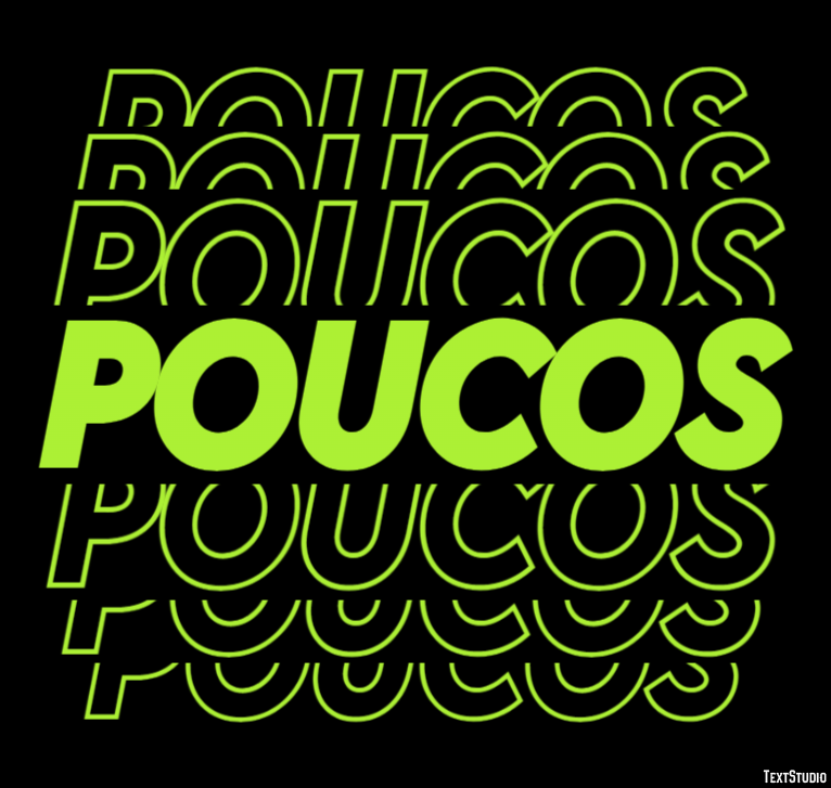 Poucos Efeito de texto