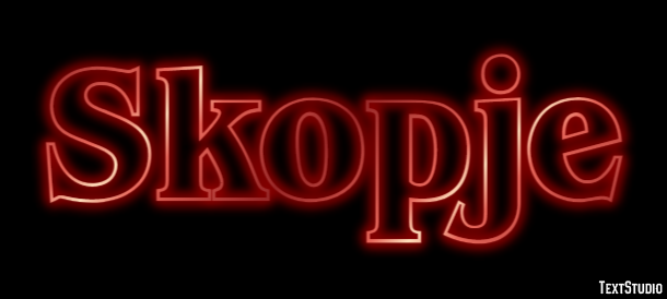 Skopje Efekt tekstowy