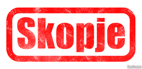 Skopje Efekt tekstowy