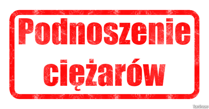 Podnoszenie ciężarów Efekt tekstowy