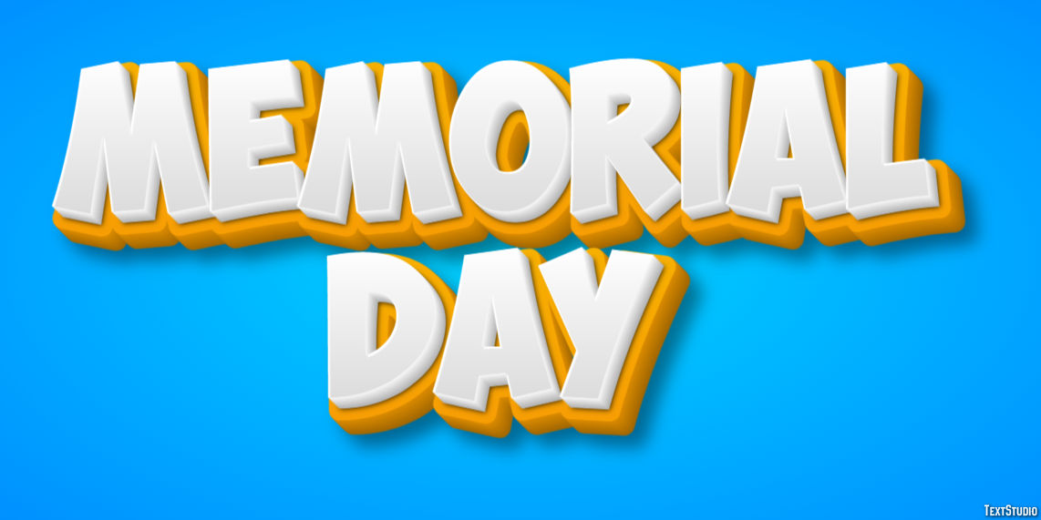 Memorial Day Efecto de Texto