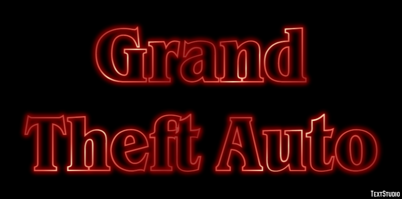 Grand Theft Auto Эффект текста