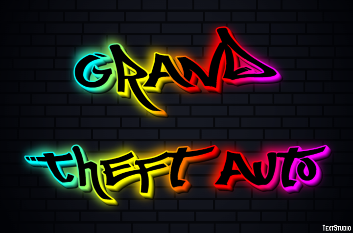 Grand Theft Auto Эффект текста