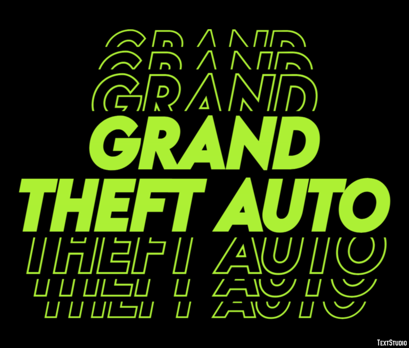 Grand Theft Auto Эффект текста