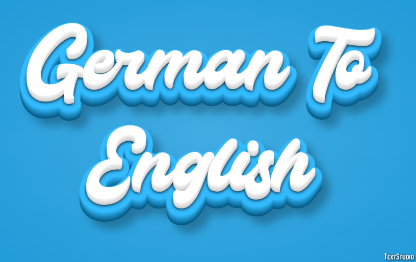 German To English Metin Efekti
