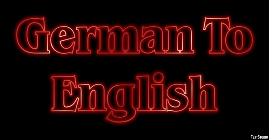 German To English Metin Efekti