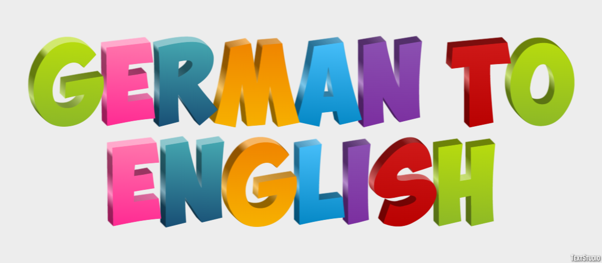 German To English Metin Efekti