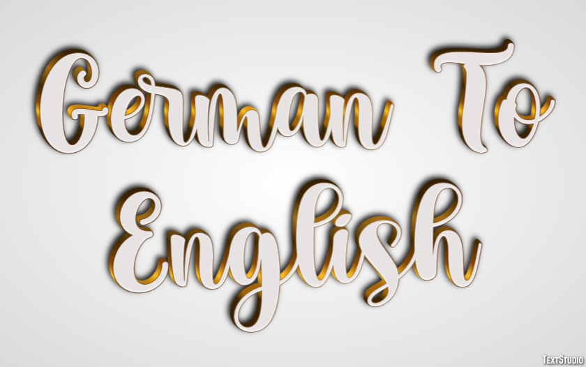 German To English Metin Efekti