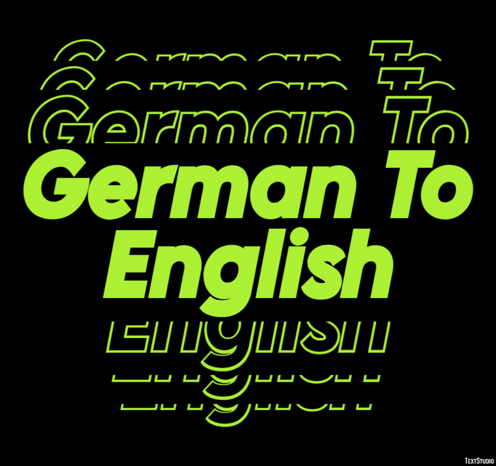 German To English Metin Efekti