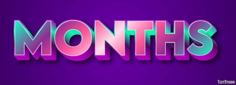 Months Text Effect