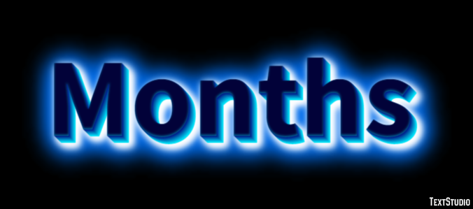 Months Tekst Effect