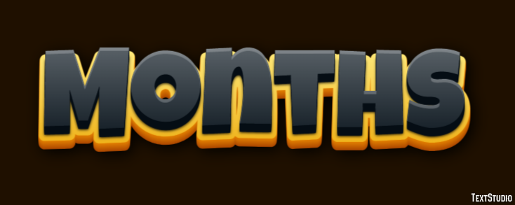 Months Tekst Effect