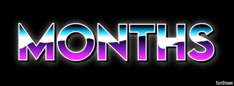 Months Tekst Effect