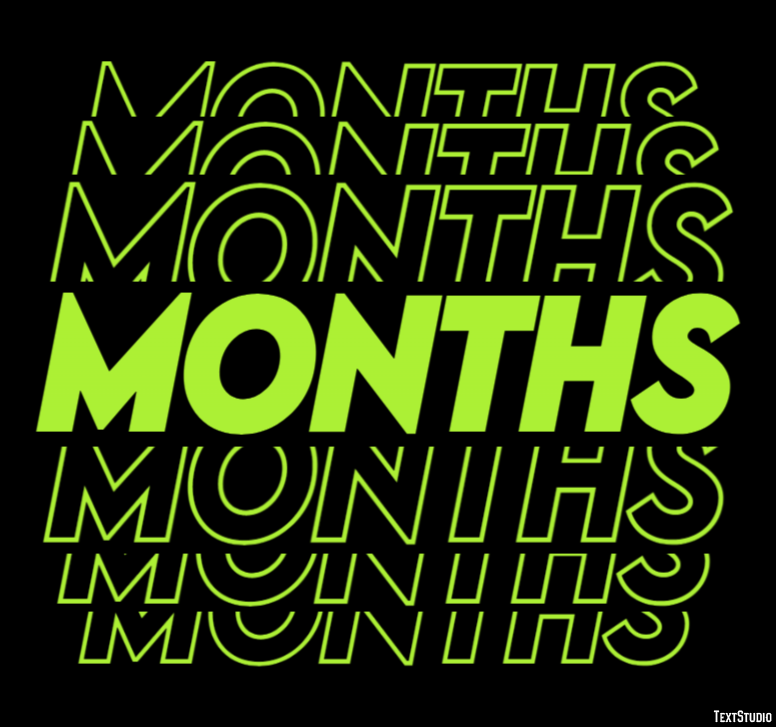 Months Tekst Effect