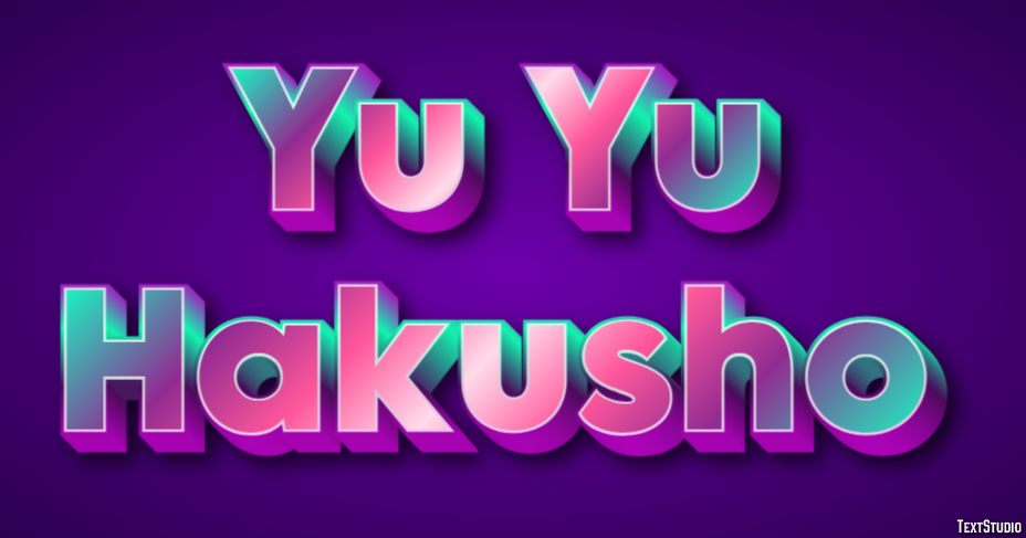 Yu Yu Hakusho Text effect