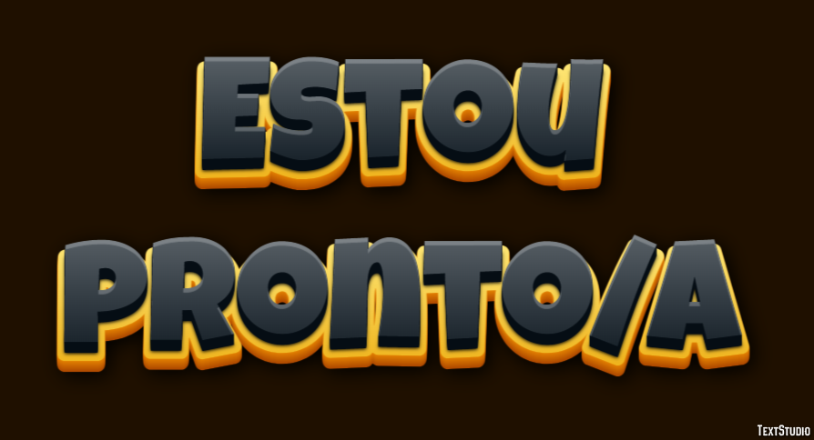 Estou pronto/a Efeito de texto