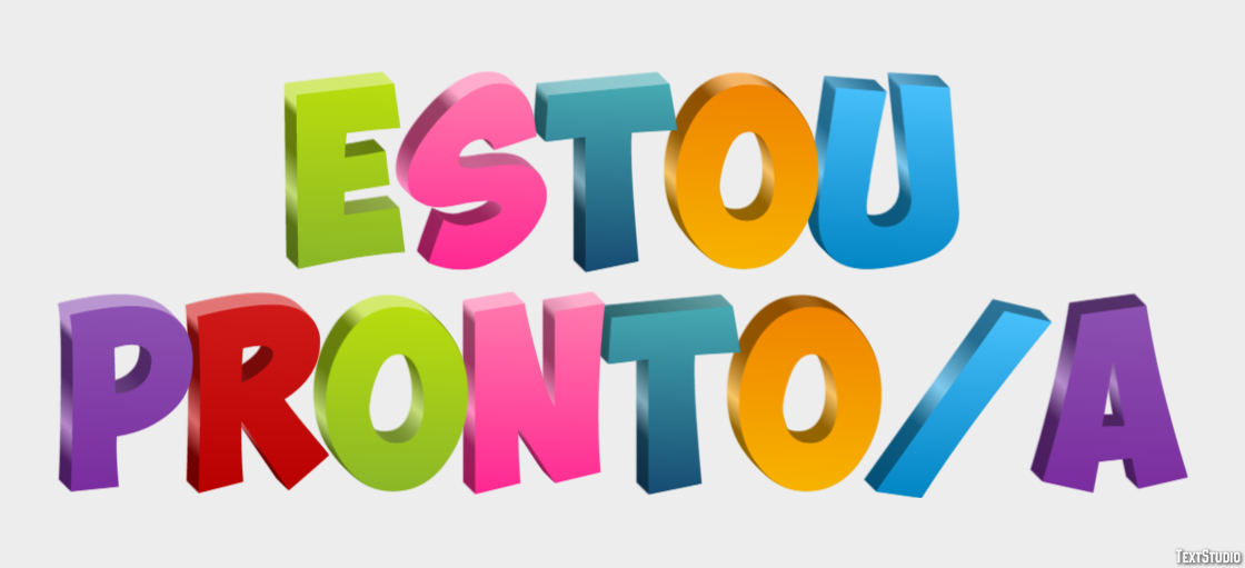 Estou pronto/a Efeito de texto