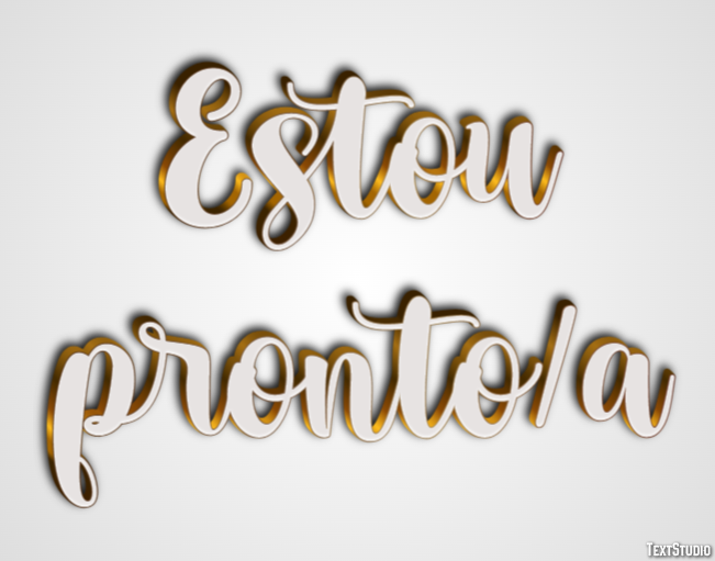 Estou pronto/a Efeito de texto