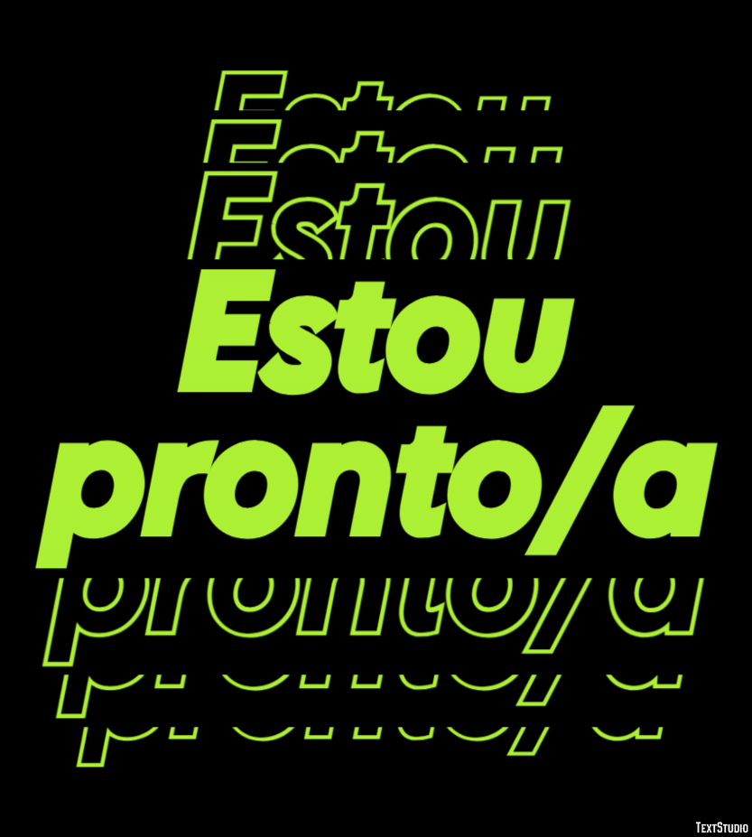 Estou pronto/a Efeito de texto