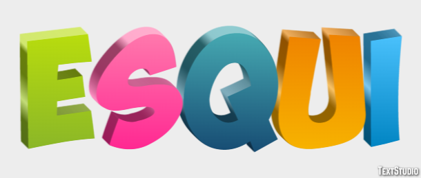 Esqui Efeito de texto