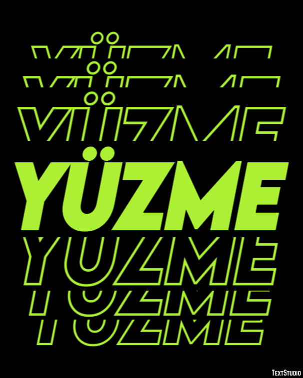 Yüzme Efecto de texto