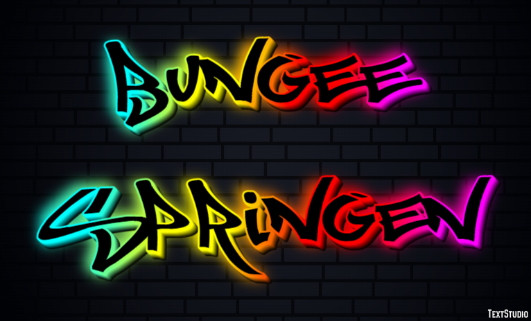 Bungee Springen Tekst Effect