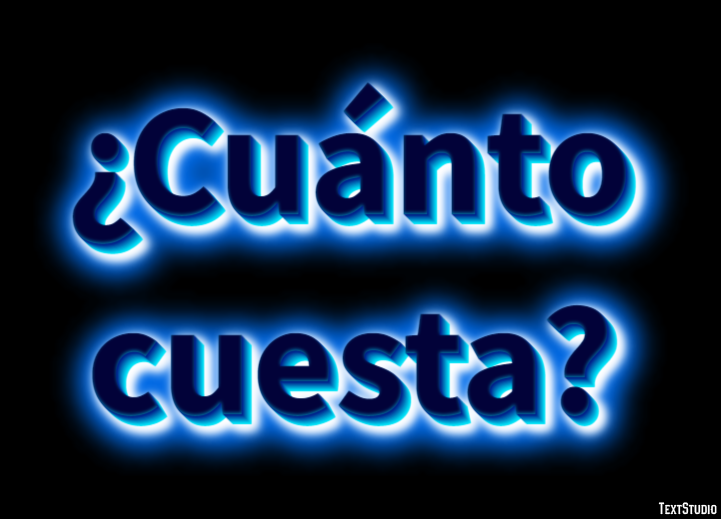¿Cuánto cuesta? Efecto de texto