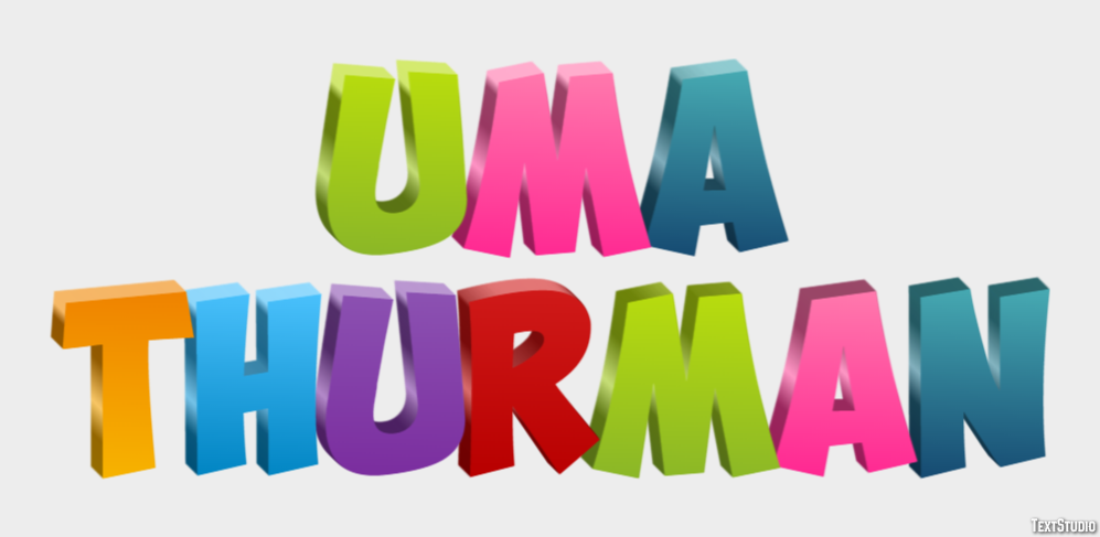 Uma Thurman Text Effect