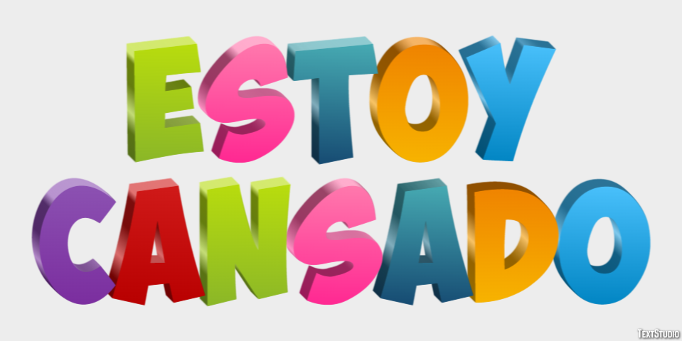 Estoy cansado Efecto de Texto