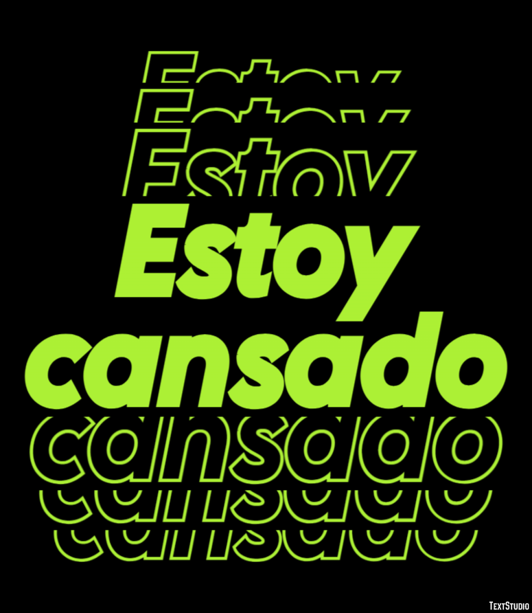 Estoy cansado Efeito de texto