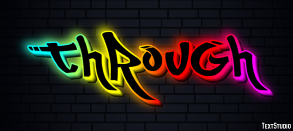 Through Text Effect