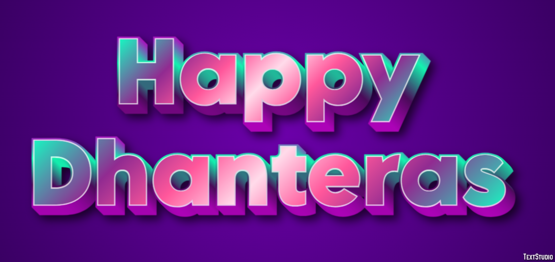 Happy Dhanteras Effet de Texte