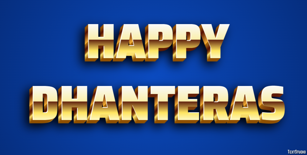 Happy Dhanteras Efecto de Texto